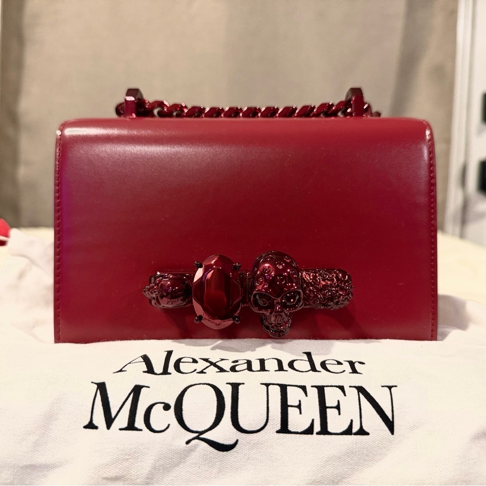 Alexander McQueen Crimson Skull Clutch
